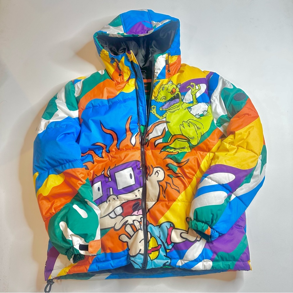 ✂️Members Only Nickelodeon Puffer Jacket with Orange and Green - Rare Edition